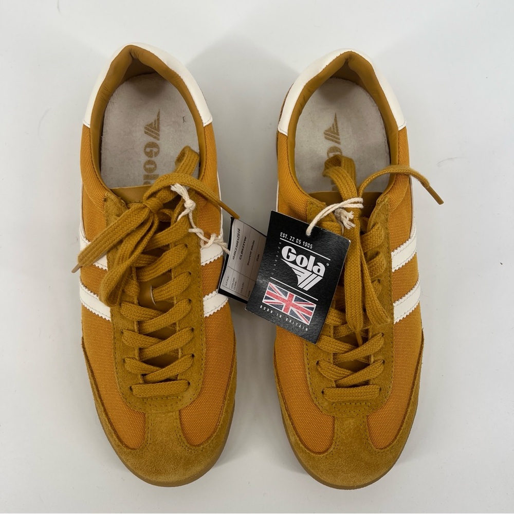 Gola Elan Yellow White Suede Colorful Lace Up Low Top Casual Sneakers 9 SAMPLE - Picture 5 of 9